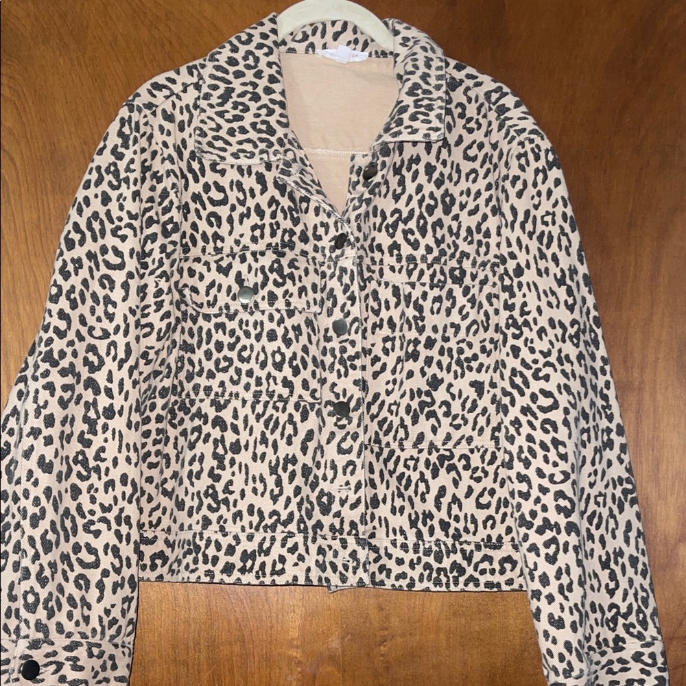 Chic Soul Animal Print Jean Jacket